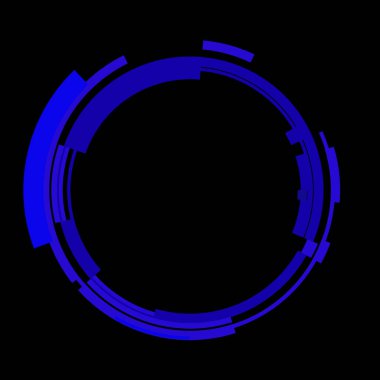Fütürist dairesel gövde arayüzü elementi. Soyut çember geometrik arkaplan. Dijital teknolojinin grafiksel çizimi.