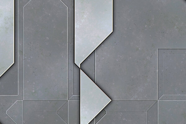 Layered Panels Futuristic Abstract Wallpaper Geometric Technological Reflective Background Metallic — Stock Photo, Image