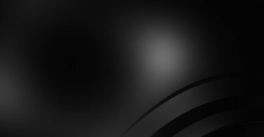 Siyah kıvrımlı yüzey. 3 boyutlu illüstrasyon. Soyut fütüristik geçmiş. Minimalist geometrik kapak tasarımı. Çarpık siyah çizgiler. Lüks dokuma duvar kağıdı. Zarif arkaplan.