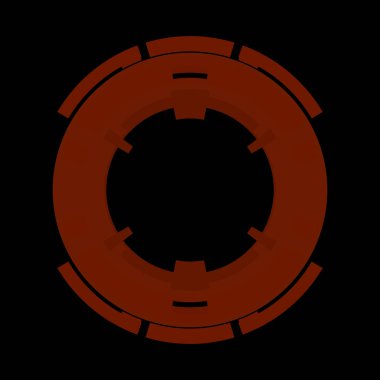 Fütürist dairesel gövde arayüzü elementi. Soyut çember geometrik arkaplan. Dijital teknolojinin grafiksel çizimi.