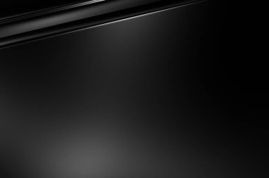 Geometrik katmanlı 3 boyutlu siyah arkaplan. Soyut koyu fütüristik duvar kağıdı. Zarif, parlak çizgili arka plan. Poster, broşür, sunum ve web sitesi için geometrik şablon tasarımı.