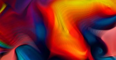 Hareketli girdapların soyut çizimi. Titreşimli renkli kıvrımların dönen akışı. Kıvrımlı ve kıvrımlı arka plan ve çizgiler. Garip duvar kâğıdı tasarımı. Dalgalanma arkaplanı.