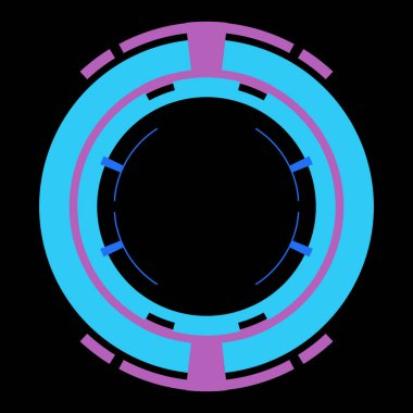 Fütürist dairesel gövde arayüzü elementi. Soyut çember geometrik arkaplan. Dijital teknolojinin grafiksel çizimi.