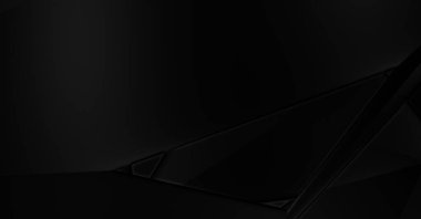 Lüks minimalist tasarım. Fütürist şablon. Karanlık elementleri olan birinci sınıf soyut duvar kâğıdı. Zarif bir zemin. Siyah üç boyutlu geometrik arkaplan. Poster, broşür, sunum için tasarım.