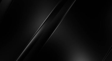 Geometrik katmanlı 3 boyutlu siyah arkaplan. Soyut koyu fütüristik duvar kağıdı. Zarif, parlak çizgili arka plan. Poster, broşür, sunum ve web sitesi için geometrik şablon tasarımı.