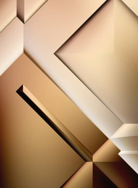 Geometrik dinamik şekiller. Gölgeli teknoloji dijital şablonu ve gradyan arka planda ışıklar. Modern basit geometrik renk gradyanı soyut arkaplan. 3B illüstrasyon. 