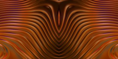 Renkli dalgalı yansıtıcı duvar kağıdının üç boyutlu çizimi. Duvar kağıdı, afiş, arkaplan, kart, kitap kapağı veya web sitesi için grafiksel illüstrasyon. Soyut parlak arkaplan.