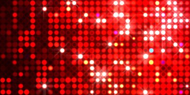 Parlak desenli duvar kağıdı. Sahne ışıkları olan renkli ışıkların ihtişamlı arkaplanı. Parlayan ışıklar siyah arka planda parti izleri. Sahne veya stadyum ışıklarının dijital illüstrasyonu. 