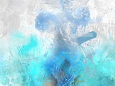 Soyut arkaplanda pürüzlü fırça darbeleri. Fırça boyası. Renkli boya darbeleri. Eşsiz duvar sanatı. Tuvaldeki modern sanat. Renkli çağdaş sanat eserleri.