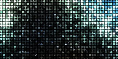 Parlayan ışıklar siyah arka planda parti izleri. Sahne veya stadyum ışıklarının dijital illüstrasyonu. Parlak desenli duvar kağıdı. Sahne ışıkları ile renkli ışıkların ihtişamlı arkaplanı.