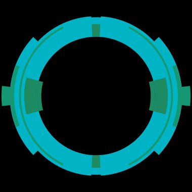 Fütürist dairesel gövde arayüzü elementi. Soyut çember geometrik arkaplan. Dijital teknolojinin grafiksel çizimi.