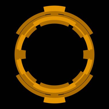 Fütürist dairesel gövde arayüzü elementi. Soyut çember geometrik arkaplan. Dijital teknolojinin grafiksel çizimi.