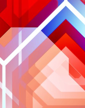 Geometrik arkaplan minimalist tasarımı. Bir teknoloji planının dijital illüstrasyonu. Fütürist şablon arkaplanı. Renkli ve canlı geometrik şekiller katmanları var. Soyut yaratıcı konsept duvar kağıdı.