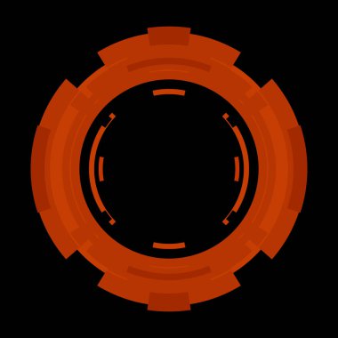 Fütürist dairesel gövde arayüzü elementi. Soyut çember geometrik arkaplan. Dijital teknolojinin grafiksel çizimi.