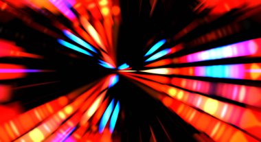 Siyah arkaplanda dönen ışık gösterisi. Lüks çizgiler. Parlak kıvrımlı duvar kağıdı. Uzay tüneli. Dönen ışık çemberi ya da maytap izi. Parlak konsept çizimi.