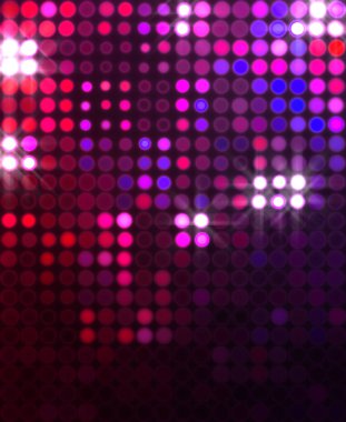 Parlak desenli duvar kağıdı. Sahne ışıkları olan renkli ışıkların ihtişamlı arkaplanı. Parlayan ışıklar siyah arka planda parti izleri. Sahne veya stadyum ışıklarının dijital illüstrasyonu. 