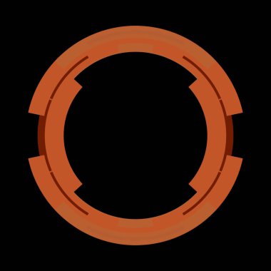Fütürist dairesel gövde arayüzü elementi. Soyut çember geometrik arkaplan. Dijital teknolojinin grafiksel çizimi.