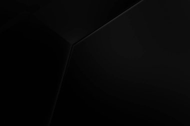 Lüks minimalist tasarım. Fütürist şablon. Karanlık elementleri olan birinci sınıf soyut duvar kâğıdı. Zarif bir zemin. Siyah üç boyutlu geometrik arkaplan. Poster, broşür, sunum için tasarım.