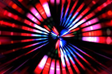 Siyah arkaplanda dönen ışık gösterisi. Lüks çizgiler. Parlak kıvrımlı duvar kağıdı. Uzay tüneli. Dönen ışık çemberi ya da maytap izi. Parlak konsept çizimi.