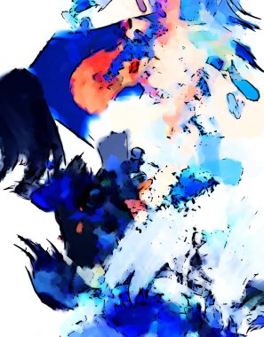 Mürekkep ve fosforlu kalemler yaratıcı çizimler. Beyaz arka planda boyama. El çizimi soyut renk dokuları. Poster, kart, davetiye, pankart, broşür, broşür için tasarım. Boyalı fırça darbeleri