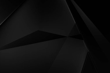 Lüks minimalist tasarım. Fütürist şablon. Karanlık elementleri olan birinci sınıf soyut duvar kâğıdı. Zarif bir zemin. Siyah üç boyutlu geometrik arkaplan. Poster, broşür, sunum için tasarım.