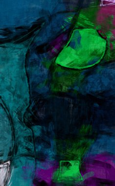 Tuval üzerinde etkileyici fırçalanmış resim. Kaotik resim. Taranmış Boyalı Soyut Arkaplan. Fırça darbesi ile boyanmış. Kaos duvarı sanatı. Sanatsal canlılık ve renkli duvar kağıdı.