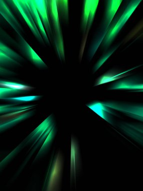 Siyah arkaplanda izole edilmiş dinamik ışık ışınları. Parlayan renkli ışık parçacıklarının grafiksel 2d çizimi.