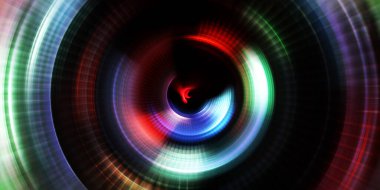 Parlayan neon ışıkları. Parlak sunum tasarım şablonu. Fotoğraf makinesi konsepti. Soyut arkaplan. Dönen ışık ışınları. Hareketli kavramsal duvar kağıdı. Grafik dijital illüstrasyon. 