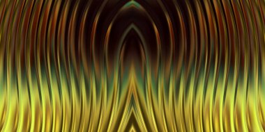 Renkli dalgalı yansıtıcı duvar kağıdının üç boyutlu çizimi. Duvar kağıdı, afiş, arkaplan, kart, kitap kapağı veya web sitesi için grafiksel illüstrasyon. Soyut parlak arkaplan.