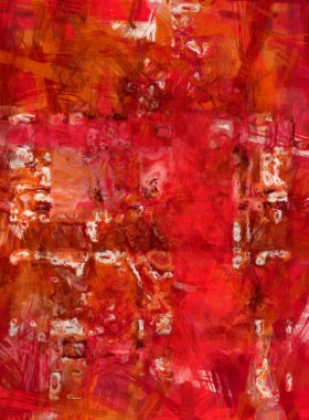 Kaotik resim. Taranmış Boyalı Soyut Arkaplan. Tuval üzerinde etkileyici fırçalanmış resim. Fırça darbesi ile boyanmış. Kaos duvarı sanatı. Sanatsal canlılık ve renkli duvar kağıdı.