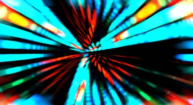 Siyah arkaplanda dönen ışık gösterisi. Lüks çizgiler. Parlak kıvrımlı duvar kağıdı. Uzay tüneli. Dönen ışık çemberi ya da maytap izi. Parlak konsept çizimi.