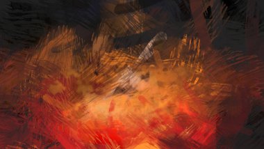 Soyut arkaplanda pürüzlü fırça darbeleri. Fırça boyası. Renkli boya darbeleri. Eşsiz duvar sanatı. Tuvaldeki modern sanat. Renkli çağdaş sanat eserleri.