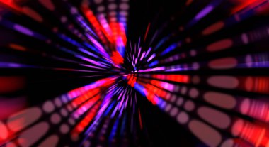 Siyah arkaplanda dönen ışık gösterisi. Lüks çizgiler. Parlak kıvrımlı duvar kağıdı. Uzay tüneli. Dönen ışık çemberi ya da maytap izi. Parlak konsept çizimi.