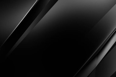 Geometrik katmanlı 3 boyutlu siyah arkaplan. Soyut koyu fütüristik duvar kağıdı. Zarif, parlak çizgili arka plan. Poster, broşür, sunum ve web sitesi için geometrik şablon tasarımı.