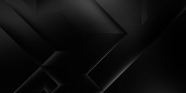 Siyah üç boyutlu geometrik arkaplan. Moda lüks minimalist tasarım. Geometrik şablon. Karanlık elementleri olan birinci sınıf soyut duvar kâğıdı. Poster, broşür, sunum, web sitesi için özel tasarım.