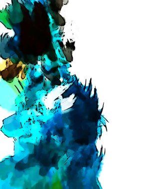 Mürekkep ve fosforlu kalemler yaratıcı çizimler. Beyaz arka planda boyama. El çizimi soyut renk dokuları. Poster, kart, davetiye, pankart, broşür, broşür için tasarım. Boyalı fırça darbeleri