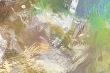 Soyut arkaplanda pürüzlü fırça darbeleri. Fırça boyası. Renkli boya darbeleri. Eşsiz duvar sanatı. Tuvaldeki modern sanat. Renkli çağdaş sanat eserleri.