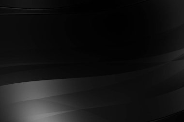 Siyah kıvrımlı yüzey. 3 boyutlu illüstrasyon. Soyut fütüristik geçmiş. Minimalist geometrik kapak tasarımı. Çarpık siyah çizgiler. Lüks dokuma duvar kağıdı. Zarif arkaplan.