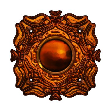 Beyaz arka planda izole bir mücevher. Mücevherli bir fantezi mücevherin 3 boyutlu görüntüsü. Masal elementi. Lüks grafik duvar kağıdı.