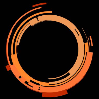 Fütürist dairesel gövde arayüzü elementi. Soyut çember geometrik arkaplan. Dijital teknolojinin grafiksel çizimi.