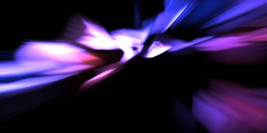 Güzel canlı renklerle enerji patlaması. Siyah arkaplanda izole edilmiş dinamik ışık ışınları. Parlayan renkli ışık parçacıklarının grafiksel 2D çizimi. Parlak tasarım şablonu.