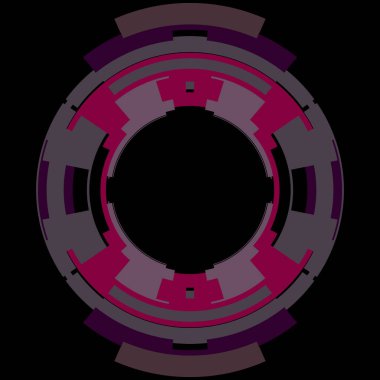 Fütürist dairesel gövde arayüzü elementi. Soyut çember geometrik arkaplan. Dijital teknolojinin grafiksel çizimi.