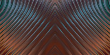 Renkli dalgalı yansıtıcı duvar kağıdının üç boyutlu çizimi. Duvar kağıdı, afiş, arkaplan, kart, kitap kapağı veya web sitesi için grafiksel illüstrasyon. Soyut parlak arkaplan.