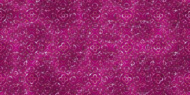 Renkli kumaş arka planında moda tarzında gümüş örgü süsü olan lüks, kusursuz bir şablon. Duvar kağıtları ve tekstil baskısı için tasarım. Lüks, ışıl ışıl metalimsi fantezi dokusu.