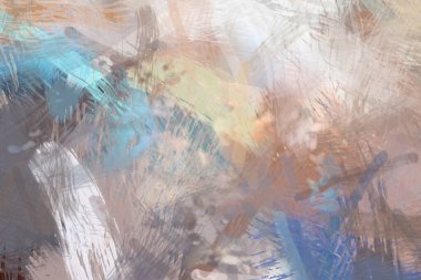 Soyut arkaplanda pürüzlü fırça darbeleri. Fırça boyası. Renkli boya darbeleri. Eşsiz duvar sanatı. Tuvaldeki modern sanat. Renkli çağdaş sanat eserleri.