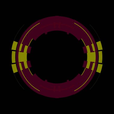 Fütürist dairesel gövde arayüzü elementi. Soyut çember geometrik arkaplan. Dijital teknolojinin grafiksel çizimi.