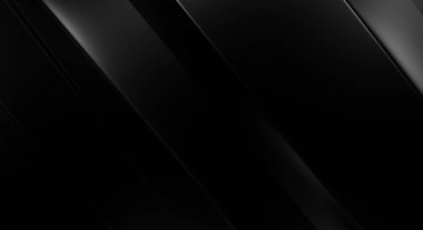 Geometrik katmanlı 3 boyutlu siyah arkaplan. Soyut koyu fütüristik duvar kağıdı. Zarif, parlak çizgili arka plan. Poster, broşür, sunum ve web sitesi için geometrik şablon tasarımı.