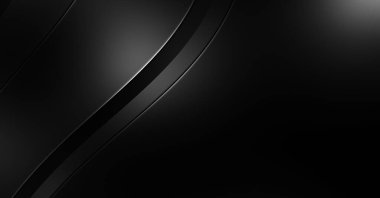 Siyah kıvrımlı yüzey. 3 boyutlu illüstrasyon. Soyut fütüristik geçmiş. Minimalist geometrik kapak tasarımı. Çarpık siyah çizgiler. Lüks dokuma duvar kağıdı. Zarif arkaplan.