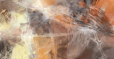 Soyut arkaplanda pürüzlü fırça darbeleri. Fırça boyası. Renkli boya darbeleri. Eşsiz duvar sanatı. Tuvaldeki modern sanat. Renkli çağdaş sanat eserleri.