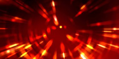 Parlayan ışıkları hareket ettirmenin havalı arka planı. Tasarımınız için canlı renkli bir portal şablonu. Işık ışınları ve hareket halindeki ışıldayan parçacıklar bir solucan deliği şekli oluşturuyor..